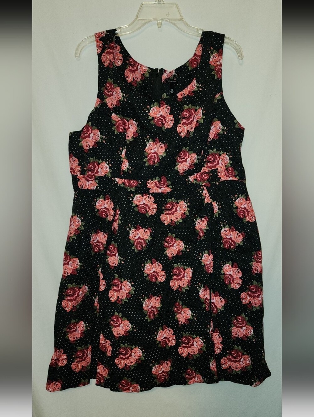 Torrid womens size 20 black white polka dot floral print dress